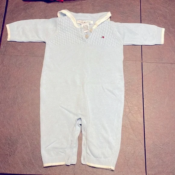 Tommy Hilfiger Footless One-Piece in Baby Blue - Picture 1 of 3
